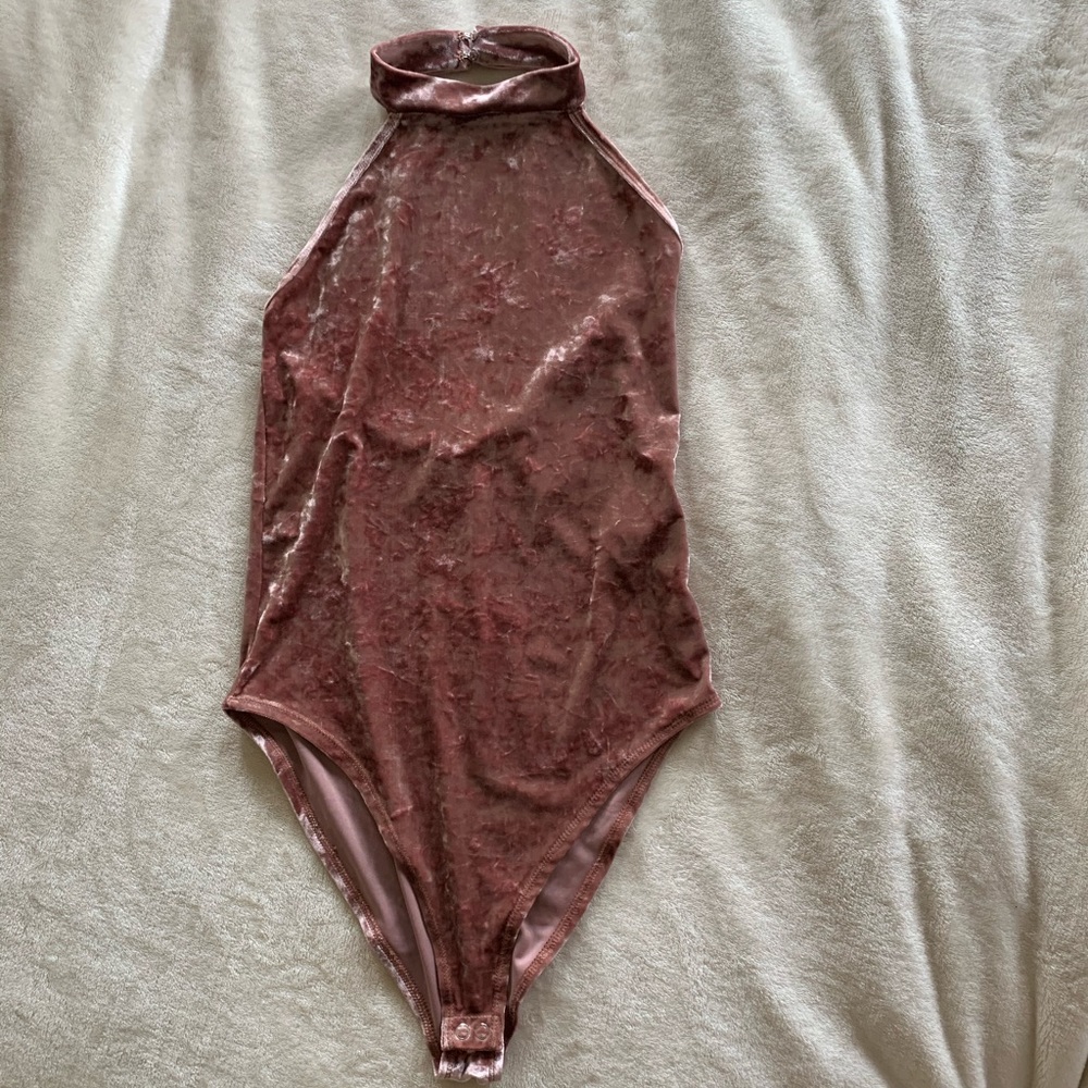 Forever21 Velvet halter body suit